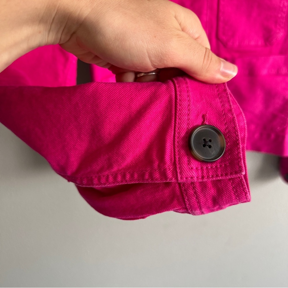 Loft Bright Pink Denim Jacket XS - Picture 7 of 11